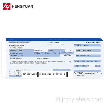 Skala Tiket Bagasi Perjalanan Airline PVC